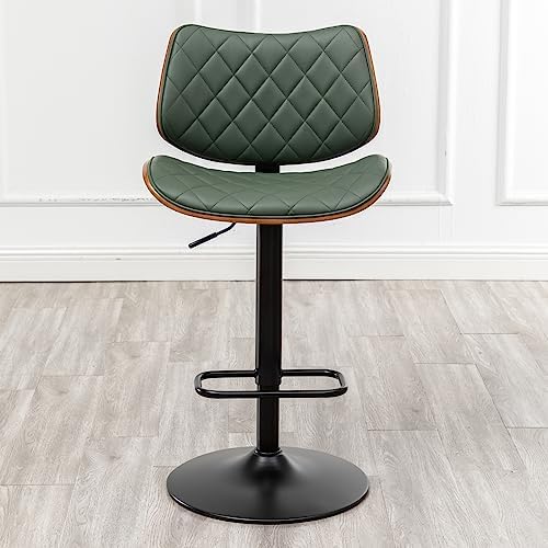 LUNLING Bar Stools Set of 2 Mid Century Modern Adjustable Counter Height Gree...