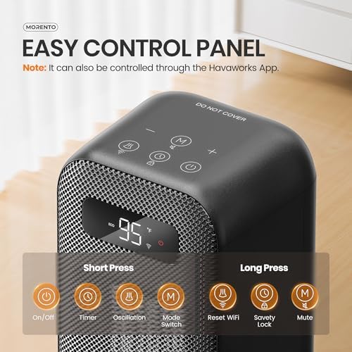 MORENTO Space Heaters for Indoor Use, Smart Space Heater, Wi-Fi & Voice C...