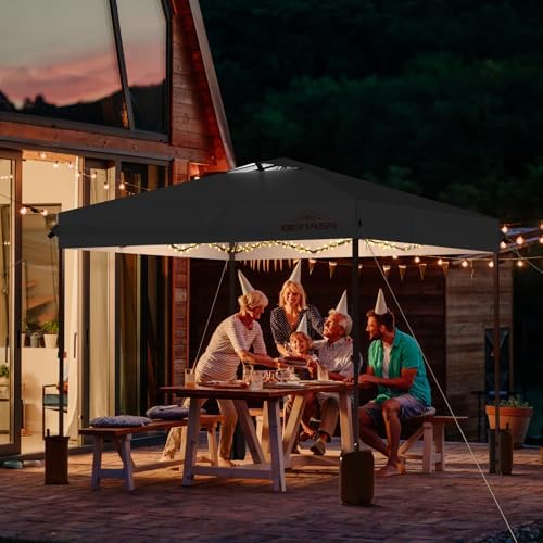 12x12 pop up canopy tent, black, main product view