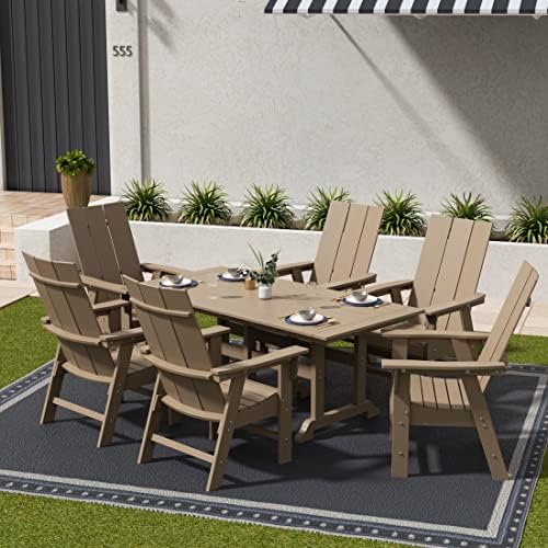 WestinTrends Ashore Outdoor Patio HDPE Plastic Modern Adirondack Dining Chair...