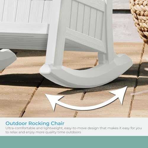 Suncast Outdoor Patio Rocking Chair with 7 Gal. of Under-Seat Storage, Stylis...