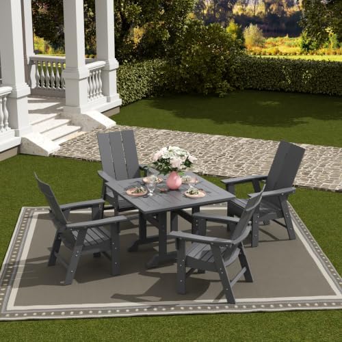 Costaelm Fire Pit Chairs, Outdoor Chair HDPE Adirondack Chair, Modern Patio P...