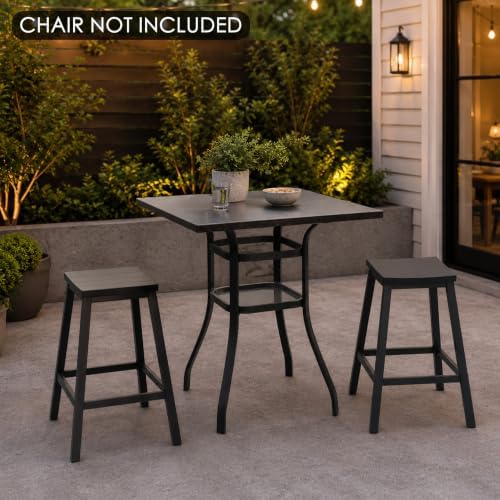 Kozyard Outdoor Bar Height Table with Realistic Marble Texture Top, 36" ...