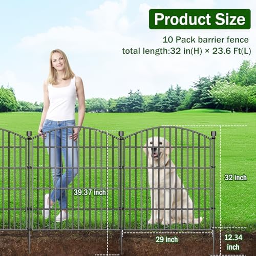 10 panel no dig decorative garden fence 32" shown in use
