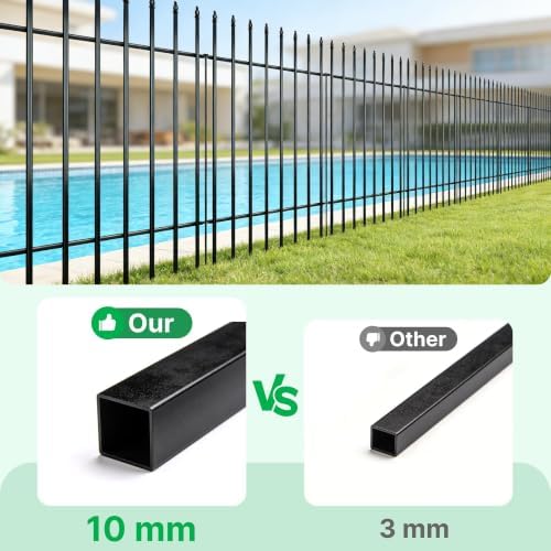 Thealyn 36"H x 28"W Metal Garden Fence, No Digging, Animal Barrier,...