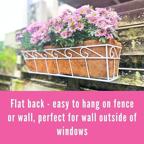 LaLaGreen Wall Mounted Planters (2 Pack, 30 Inch) Window Flower Boxes Basket ...