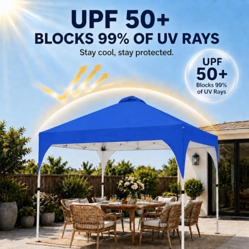 Yaheetech 10x10 Pop Up Canopy Tent for Outdoor Events, Blue