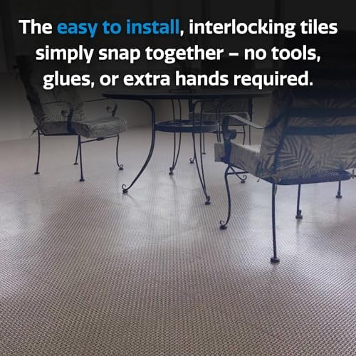 SnapLock DuraGrid 12"x12" Interlocking Deck Tiles, 40 Pack, Gray
