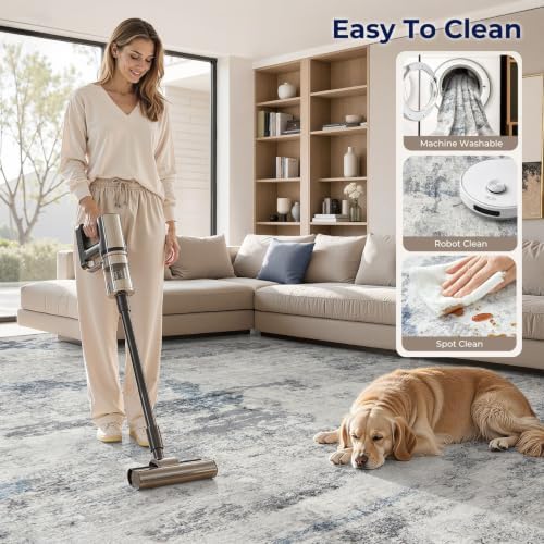 DMOYEST 9x12 Area Rug for Living Room Washable Abstract Indoor Carpet