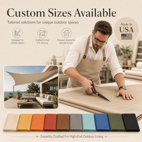 ColourTree 14' x 14' Blue Rectangle Waterproof Shade Sail UPF50 Canop...