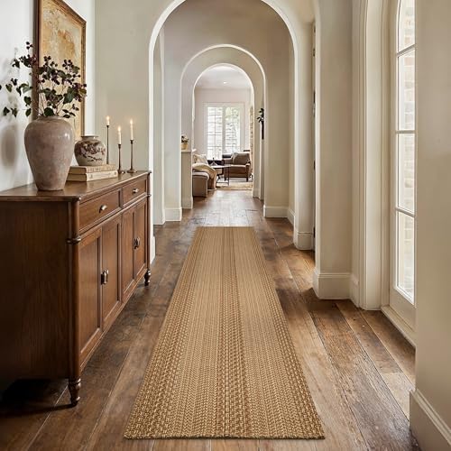 MatEssen 2x8 Extra Long Runner Rug, Modern Woven Distressed Floor Carpet, Low...