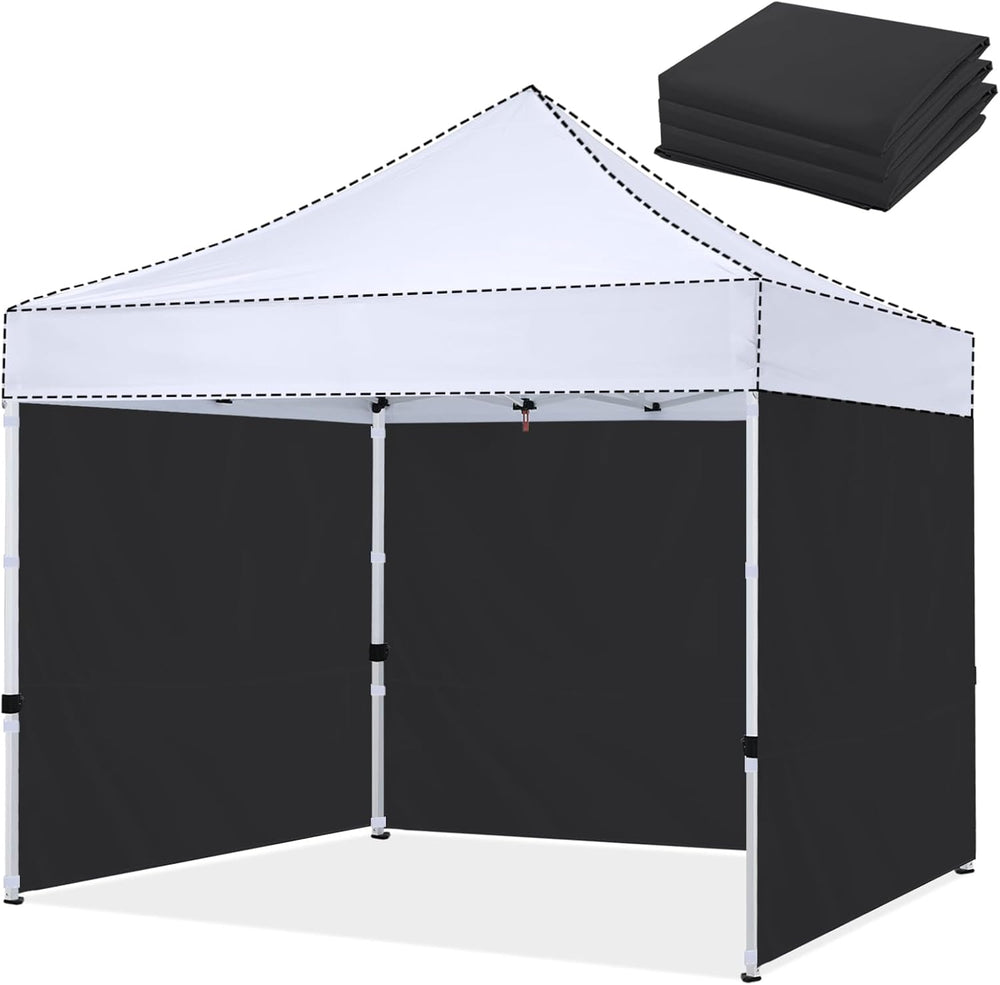 HLong Canopy Tent Sidewall for 10x10 Pop-Up Canopy, 3 Pieces, Black