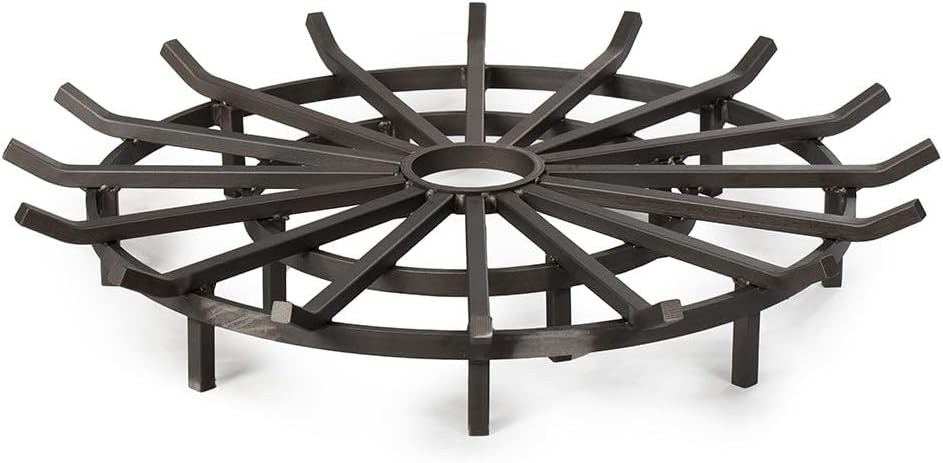 Ash & Ember 36" Wagon Wheel Fire Grate, High-Efficiency Smoke-Free F...