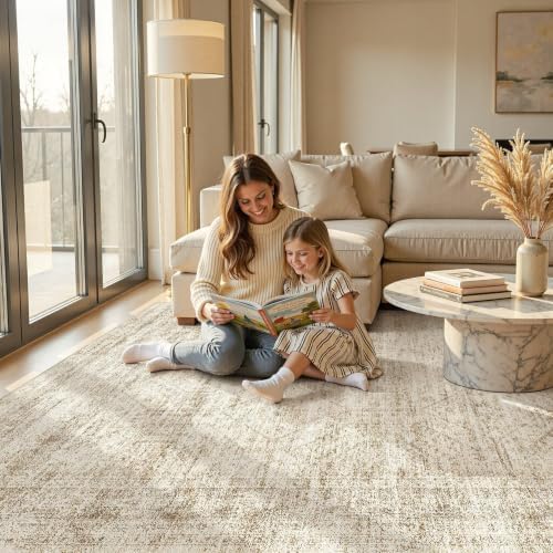 cotiled 10x14 Area Rugs Abstract Distressed Washable Large Living Room Rug