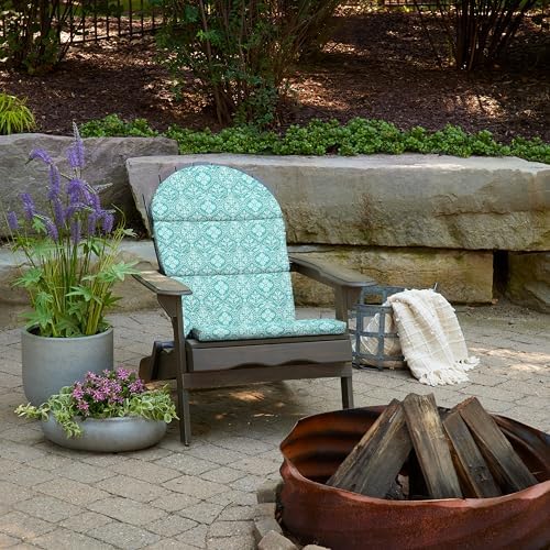 Arden Outdoor Adirondack Chair Cushion, Foam, 20x46, Turquoise Medallion