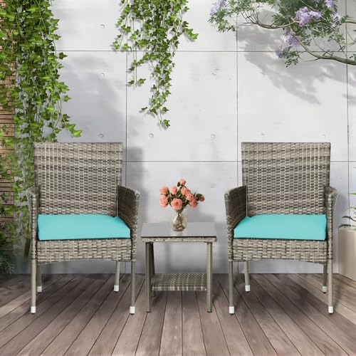 PayLessHere Set of 3 Outdoor Furniture Set Patio Furniture Set Gray Conversat...