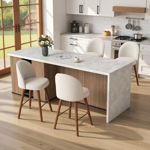 Modern Swivel Bar Stools Set of 2, Chic Upholstered Counter Height（26IN） Bar ...