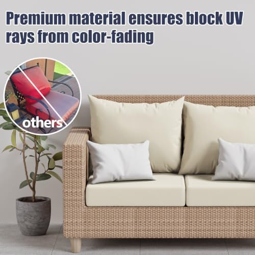 8Pcs Outdoor Cushion Covers, Stretch Patio Furniture Couch Chair Slipcovers