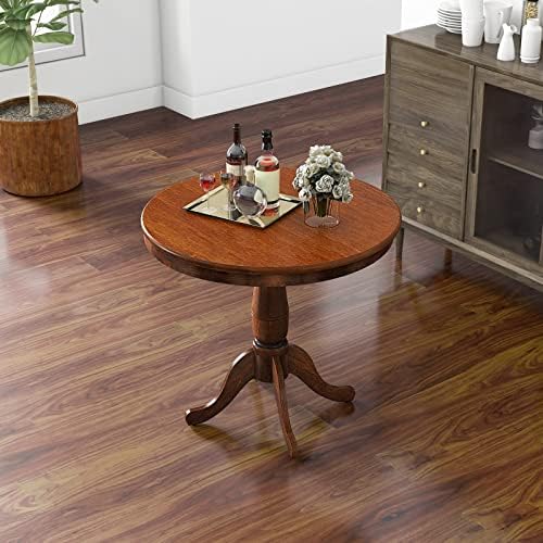 GIANTEX Round Dining Table for 2-4 People, 32" D X 30" H Wooden Kit...