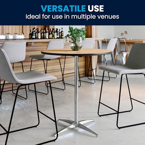Flash Furniture Lars 30" Round Cocktail Table with 30" and 42"...