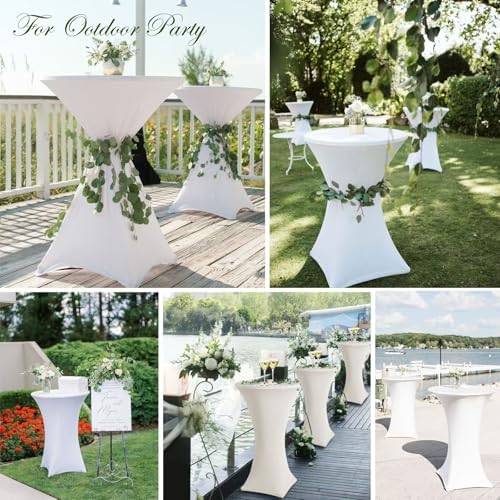 4Pack White Cocktail Table Covers 32x43 Inch Cocktail Table Tablecloth