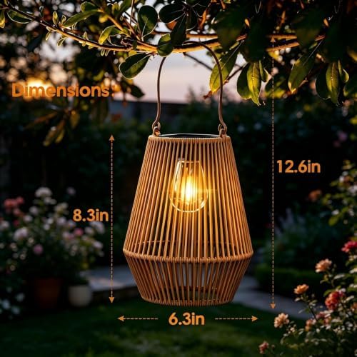 Solar Lanterns Outdoor Waterproof, Solar Lights Outdoor 2 Pack