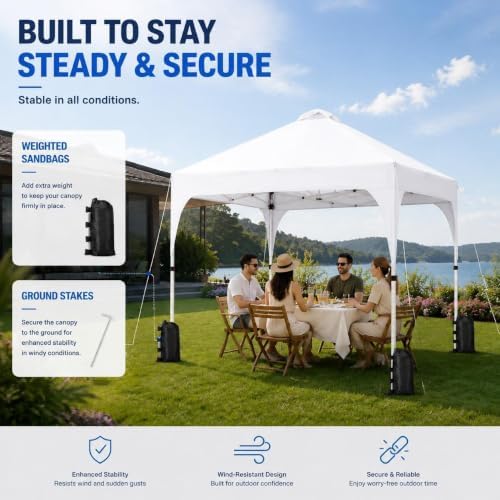Yaheetech 10x10 Pop Up Canopy Tent for Outdoor Events, White
