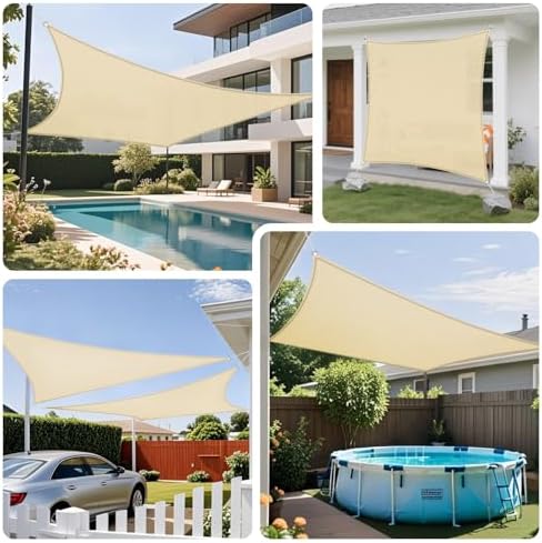 Bynbbur Sun Shade Sail 10'x12' Rectangle Shade Cloth for Garden, Perm...