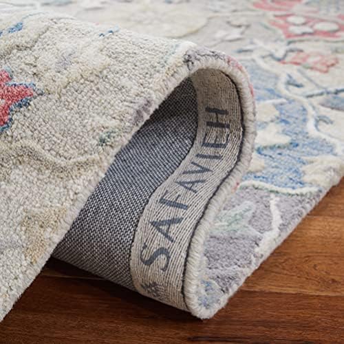 SAFAVIEH Glamour Collection 10' x 14' Ivory/Red GLM622A Handmade Prem...