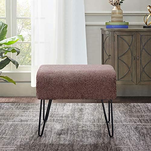 Home Soft Things Jacquard Chenille Ottoman, 19" x 13" x 17" H,...
