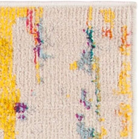 SAFAVIEH Madison Collection Area Rug - 6'7" Square, Beige & Yell...