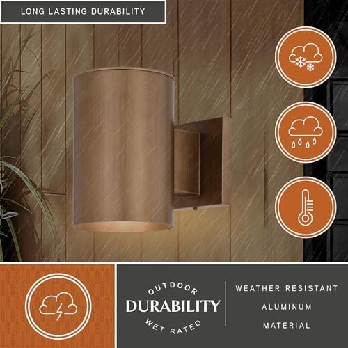 VAXCEL Chiasso Modern Outdoor Porch Light, 5" W x 7.25" H Gold Bras...