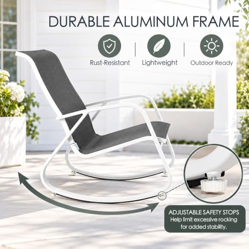 Kozyard Outdoor Rocking Chair, Powder-Coated Aluminum Frame