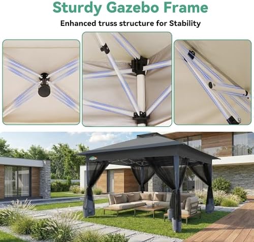 COBIZI 13x13 Pop up Gazebo on Clearance, Outdoor pop up Canopy Tent,carpas pa...