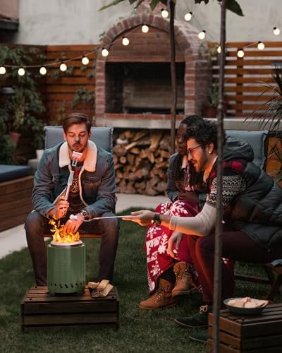 yefu 9.6 x 7.1in tabletop fire pit, smokeless shown in use