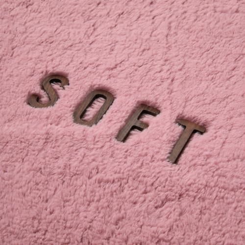 6x9 Ft Blush Pink Fluffy Area Rug for Living Room, Washable