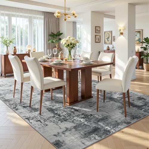 Beraliy Washable 6x9 Abstract Area Rugs for Living Room Bedroom, Grey