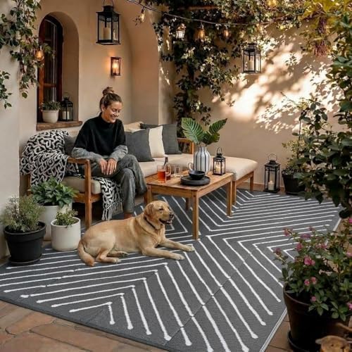 Garvee 8x10 Outdoor Patio Carpet Reversible Waterproof, Large Portable RV Cam...