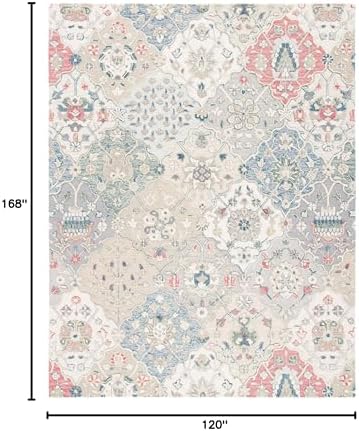 SAFAVIEH Glamour Collection 10' x 14' Ivory/Red GLM622A Handmade Prem...