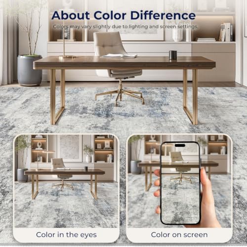 DMOYEST 9x12 Area Rug for Living Room Washable Abstract Indoor Carpet