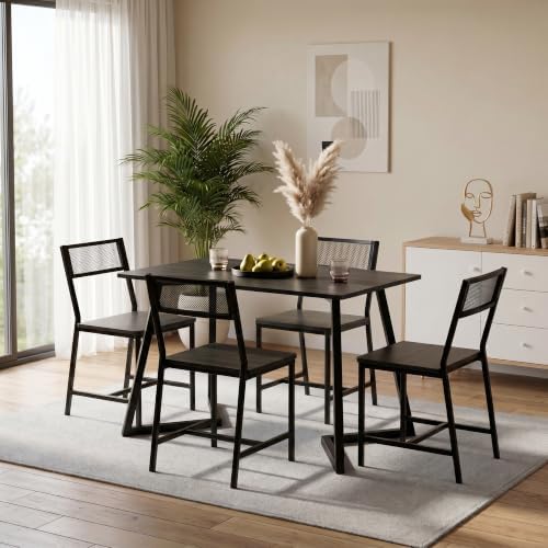 DHZ Dining Chairs Set of 4, Industrial Metal Mesh Dining Room Chairs with Bre...