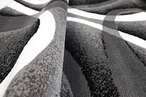 GLORY RUGS Modern Area Rug 4x6 Grey Swirls Carpet Bedroom Living Room Contemp...