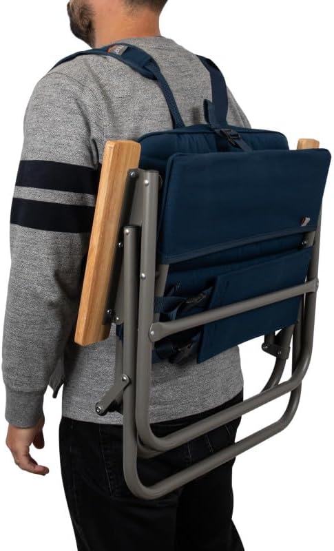 Picnic TIME Descanso Padded Beach Chair, Low Camping Chair with Removable Was...