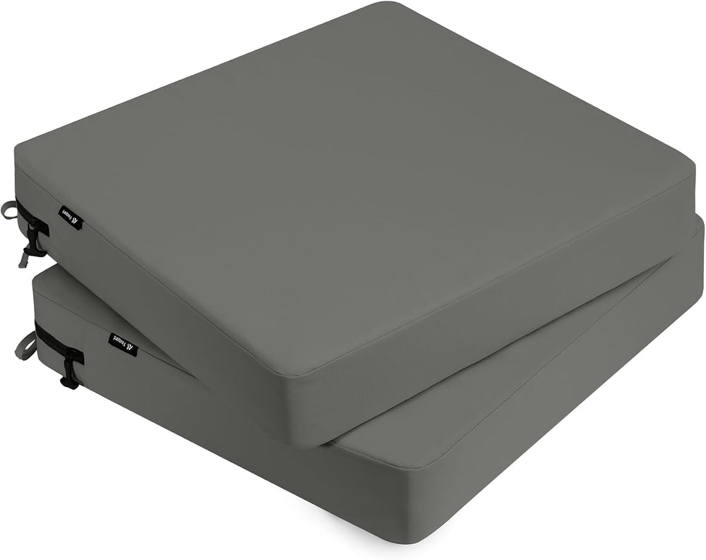 Favoyard 2-Pack Waterproof Outdoor Seat Cushions, 22" x 22", Dark Gray