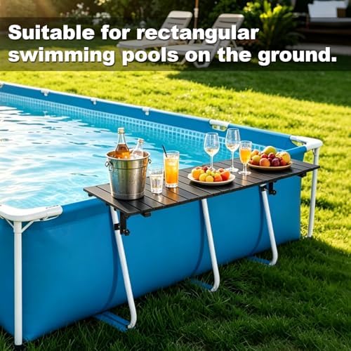44''x16'' Foldable Swim Up Pool Bar Table for Above Ground Pools