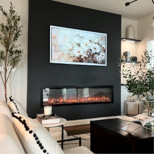 Modern Ember Highmark 72 Inch Smart Linear Electric Fireplace - Premium Flame...