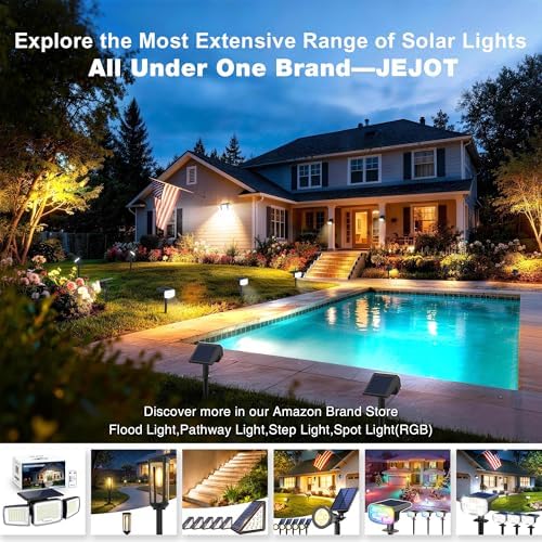 JEJOT Solar Pathway Lights Outdoor Waterproof, 4 Pack Solar Walkway Lights