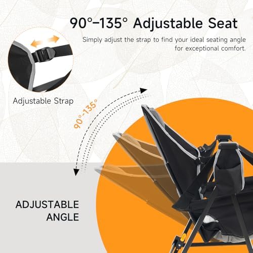 Hammock Camping Chair Set of 2 with Adjustable Backrest