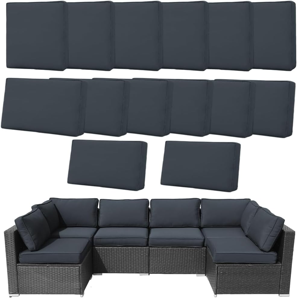 outdoor cushion covers replacement washable w/zipper for 6-seaters, main product view