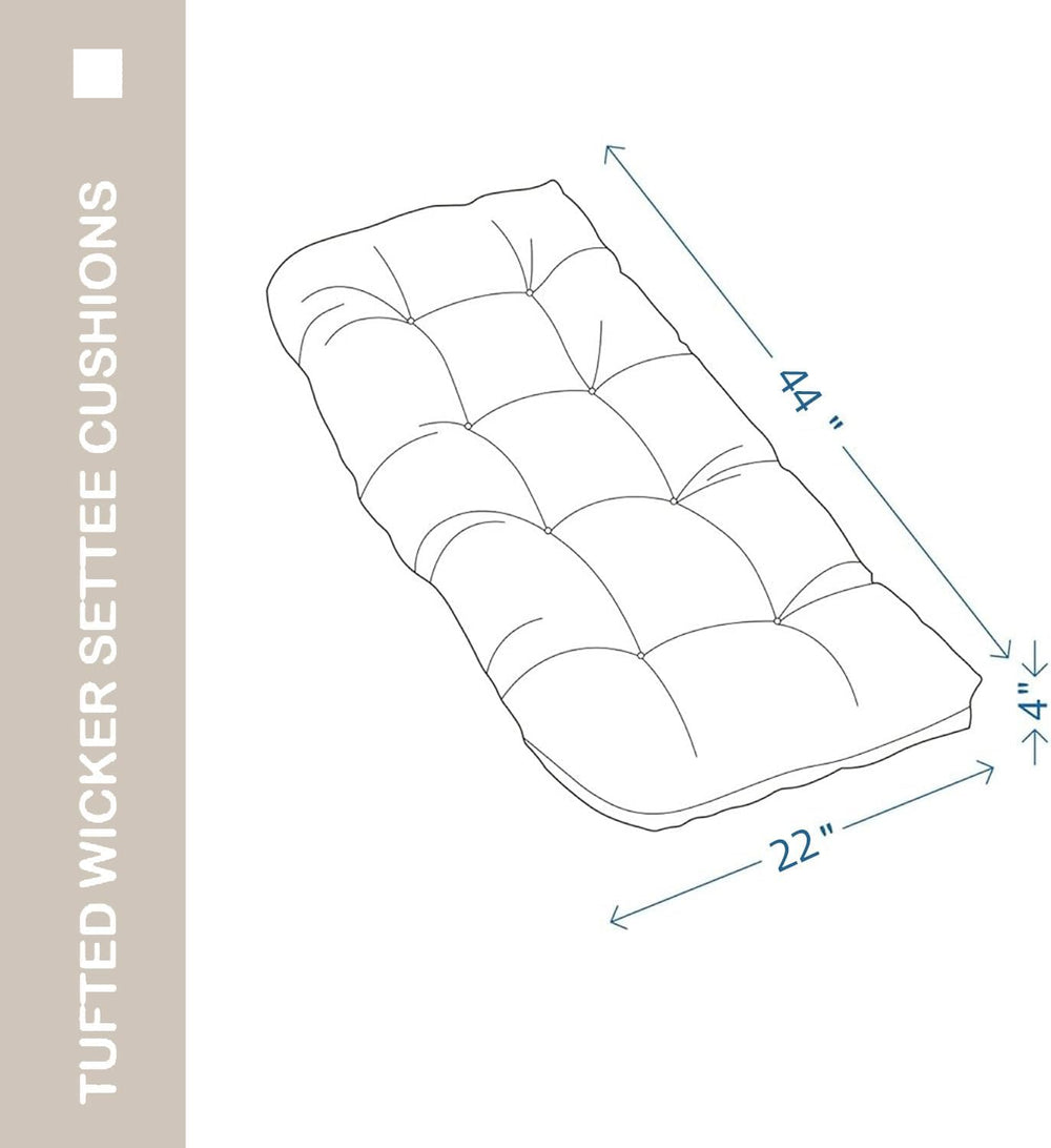 Outdoor Bench Cushion 44x22x4 Inch Loveseat Pad, Taupe